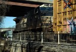 Conductor on NS yard job E19 prepares to line the switch to gain access into the interchange yard